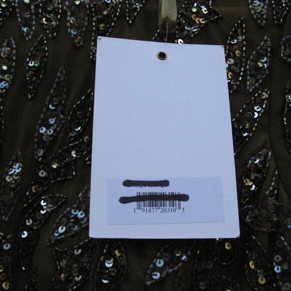 MAC DUGGAL 5124 Green Beaded Long Sleeve Evening Gown Size 6 - Picture 15 of 15